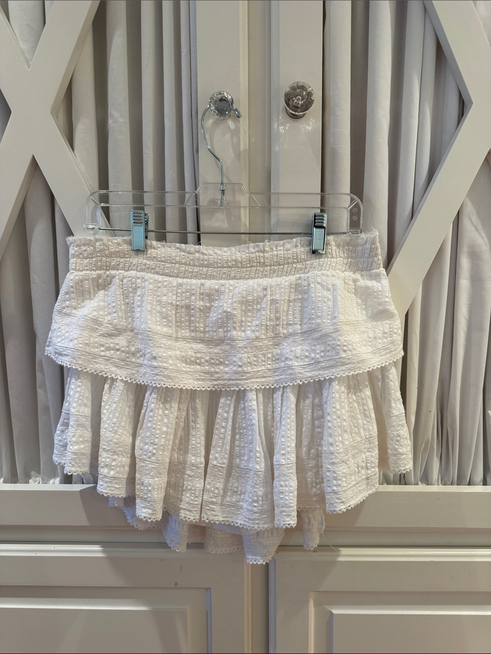 LoveShackFancy White Tiered Ruffle Mini Skirt - XS!!!